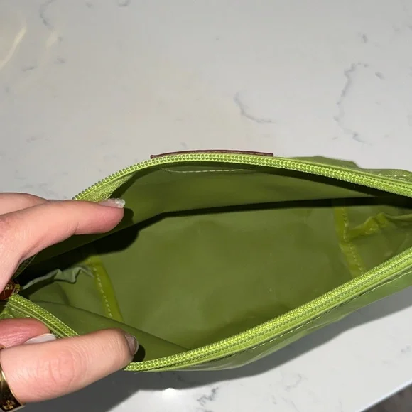 Longchamp Lime Green Nylon Cosmetic Bag - Picture 5 of 6